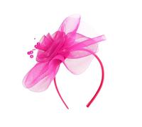 Diadema de flores con plumas para mujer, accesorio de peinado para novia, para fiestas de Derby y eventos de máscaras, reuniones