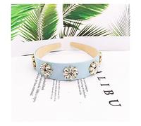 Diadema de flores de cristal barroco para mujer, banda para el cabello de lujo de colores sólidos con diamantes de imitación, bisel para fiesta de boda nupcial