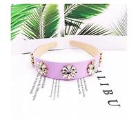 Diadema de flores de cristal barroco para mujer, banda para el cabello de lujo de colores sólidos con diamantes de imitación, bisel para fiesta de boda nupcial