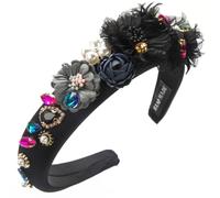 Diadema de flores de espuma para las mujeres que no se deslizan banda para el pelo de primavera Strsestones Tachonado para fiesta mujeres herramienta de peinado