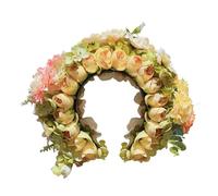Diadema de flores de estilo chino, elegantes diademas florales artísticas de seda, guirnaldas para el pelo para mujer