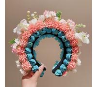 Diadema de flores de estilo chino, elegantes diademas florales artísticas de seda, guirnaldas para el pelo para mujer