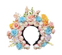 Diadema de flores de estilo chino, elegantes diademas florales artísticas de seda, guirnaldas para el pelo para mujer