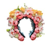 Diadema de flores de estilo chino, elegantes diademas florales artísticas de seda, guirnaldas para el pelo para mujer
