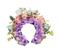 Diadema de flores de estilo chino, elegantes diademas florales artísticas de seda, guirnaldas para el pelo para mujer