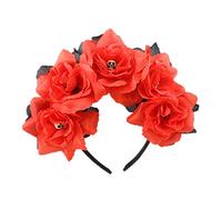 Diadema de flores de imitación para Halloween, banda de pelo lateral delgada, hermosa forma de flor, diadema para niñas accesorios para el cabello