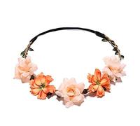 Diadema de flores de rosa para vacaciones en el mar, elegante diadema floral para vacaciones, novia, novia, accesorios para el cabello, tocado de flores