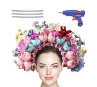 Diadema de flores, diademas de flores para mujer - Corona de flores nupcial,Kit de fabricación de coronas de flores, kit de manualidades para diademas de novia, accesorios para el cabello hechos a