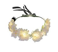 Diadema de flores LED coronas florales, Rice white flowers | Coronas florales iluminadas, diadema de flores LED, coronas de flores brillantes, diadema iluminada para mujeres