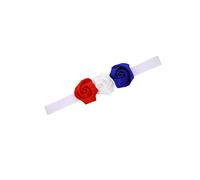 Diadema de flores para bebé con 3 colores azul, blanco y rojo, accesorios JHN08 (azul, blanco y rojo)