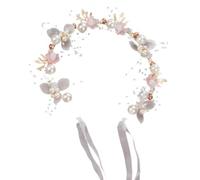 Diadema de flores para boda, coronas de flores para bodas, elegante tocado de perlas hecho a mano para niñas de flores, accesorio multifuncional para el cabello, Siehe Beschreibung, Ver