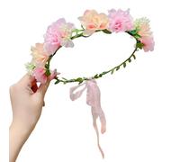 Diadema de flores para niñas, tela suave, diadema de flores, corona de pelo para niños, cumpleaños, fiestas, bodas, accesorios de fotografía, damas de honor, flores