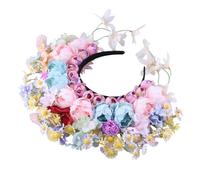 Diadema de flores para novia, diadema para mujer, diadema de seda, accesorio para el pelo, colorido diseño floral