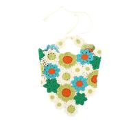 Diadema de flores Vintage para mujer, pañuelo triangular tejido, diademas elásticas para acampar, viajar, tomar fotos, accesorios para el cabello