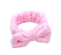Diadema de forro polar coral para mujer, para lavar la cara, maquillaje, máscara de baño, cosmética, turbante suave, accesorios para el cabello (rosa)