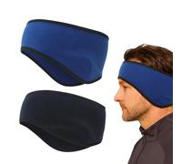 Diadema de Forro Polar Doble Capa para Deportes de Invierno, Resistente al Viento y Cálida, Ideal para Correr, Senderismo, Yoga, Esquí y Ciclismo, Unisex, Paquete de 2 Unidades en Negro y Verde Esmera