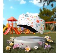 Diadema de forro polar para niños, 6 meses - 2 años, cálida para temperaturas heladas, con orejeras para parque infantil y ocio (blanco_flores)