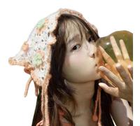 Diadema de ganchillo con flores, pañuelo rural para la cabeza, decoración étnica femenina, elegante bufanda para el pelo, adorno de viaje