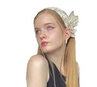 Diadema de ganchillo dulce para mujeres y niñas, elegante tocado LittleSwan, diadema para el pelo para festivales de música, accesorios para el cabello para mujeres