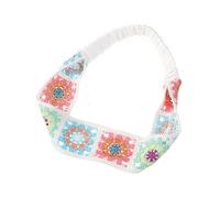 Diadema de ganchillo hueca con cuerda elástica para el pelo, turbante étnico con patrón de flores para niñas, accesorios para fotos, diademas bohemias para mujer, diademas bohemias para mujer, boda,