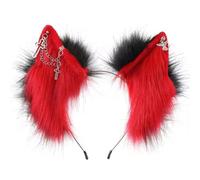 Diadema de gatito de lobo para cosplay, fiesta de gatito con aretes, aro de animación para el pelo para espectáculos en vivo y juegos de rol