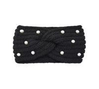 diadema de invierno Diadema ancha con perlas cruzadas for mujer, accesorios for el cabello, gorros deportivos elásticos cálidos de Color sólido for Yoga(Color24)