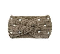 diadema de invierno Diadema ancha con perlas cruzadas for mujer, accesorios for el cabello, gorros deportivos elásticos cálidos de Color sólido for Yoga(Color16)