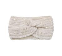 diadema de invierno Diadema ancha con perlas cruzadas for mujer, accesorios for el cabello, gorros deportivos elásticos cálidos de Color sólido for Yoga(Color21)