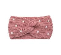 diadema de invierno Diadema ancha con perlas cruzadas for mujer, accesorios for el cabello, gorros deportivos elásticos cálidos de Color sólido for Yoga(Color03)