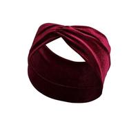 diadema de invierno Diademas elásticas cruzadas de terciopelo Color sólido for mujer, bandas anchas y cálidas for el cabello, turbante, accesorios for, tocados(Burgundy)