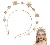 Diadema de la Diosa de Cristal Star Crown, cabeza de estrella de diario inferior de doble capa para mujeres niñas