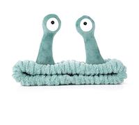 Diadema de lavado facial, diseño de dibujos animados de palma y caracol, bonita diadema elástica de forro polar coral para mujeres, maquillaje, ducha, cuidado de la piel, accesorio de belleza (verde)