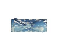 Diadema de lazo para bebé con cielo azul y nubes blancas para niñas, diadema de poliéster suave y elástica, perfecta para recién nacidos, 0-6 meses, regalo para bebé, accesorio para fotos