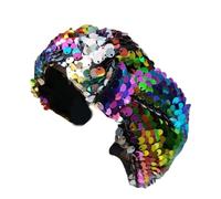 Diadema de lentejuelas anudada para mujeres y niñas, estética, ancha, casual, elegante, para fiestas, reuniones