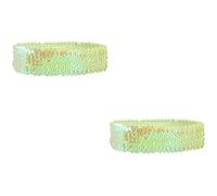 Diadema de lentejuelas, diadema elástica brillante, 2 diademas elásticas con purpurina for niñas, diadema de lentejuelas brillantes, diadema elástica con lentejuelas de sirena(Yellow)
