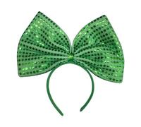 Diadema de lentejuelas para el Día de Patricio, lazo verde, diadema de trébol para el Día Nacional irlandés, celebración, fiesta, accesorios para la cabeza, diadema verde