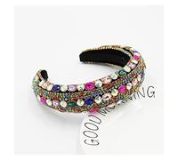 Diadema de lujo con brillantes cristales de estrás, aros anchos para el pelo a la moda, banda para el pelo con perlas y cuentas, accesorio para el pelo de novia