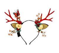 Diadema De Madera De | Peluquería Brillante De Belleza,Diadema Con Orejas Y Cuernos De Reno | Para El Rendimiento El Juego De Rol Accesorio De Foto Para Reuniones Ceremonias Mariag