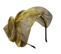 Diadema de malla para mujer con lazo de encaje francés, elegante diadema para vestido de noche, accesorios de fiesta, aro de malla