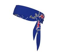 Diadema de mapa de Nueva Zelanda con estampado de bandera para mujeres y hombres, diademas ninja, diadema ajustable que absorbe la humedad