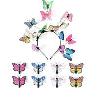 Diadema de mariposa 3D para mujer, diadema de disfraz de mariposa, diadema de primavera, diadema de fiesta para niñas, accesorios para el cabello