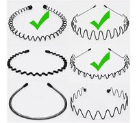 Diadema De Metal 1/6 Uds banda for el cabello ondulada Unisex Metal elástico Simple aro for la cabeza hombres mujeres diadema deportiva accesorios for(Mixed ABC-3pcs)
