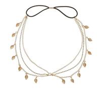 Diadema de metal con borla de cristal y diseño bohemio