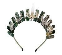 Diadema de metal con diseño de Dios griego y cuarzo natural, para primavera, boda, fiesta, novia, estilo tocado, cristal de cuarzo