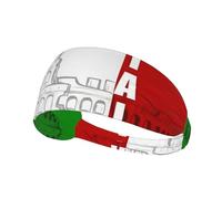 Diadema de moda con estampado de bandera italiana del Coliseo Romano para deportes, cómoda y versátil para verano, ciclismo, yoga y mucho más