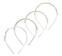 Diadema de Mujer Doble Capa Delgada con Pedrería, Dorada, 4 Piezas | Aleación y Pedrería, para Novias y Citas, Diseño Ligero y Cómodo, Adecuado para Chicas Adolescentes
