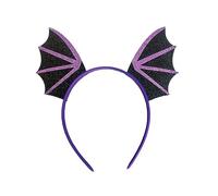 Diadema de murciélago de Halloween con lentejuelas que brillan en la oscuridad, diadema ajustable para adultos y niños, accesorios de disfraz de cosplay, actuaciones escénicas, temática