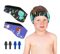 Diadema de Natación, 2 Piezas Banda de Neopreno Elástica, Banda Cabeza de Natación de Neopreno para Niños, Lindo Cinta Natacion Oidos con Patrón Animal para Nadar y Surfear Niños Adultos