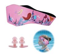 Diadema de Natación Ajustable para Niños con Protección Auditiva, Banda de Neopreno Elástica para Piscina y Deportes Acuáticos, Incluye Tapones para los Oídos, Diseño Atractivo con Patrón Animal