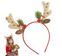 Diadema de navideños - Linda banda para el cabello de 8,27 pulgadas Diadema de astas navideñas con lentejuelas | Lindos accesorios navideños para el cabello para reuniones y citas